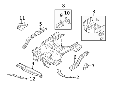 Rear Floor & Rails for 2007 Jaguar X-Type #0