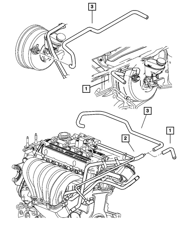 5273135AB - : Brake Booster Vacuum Hose for Mopar Image