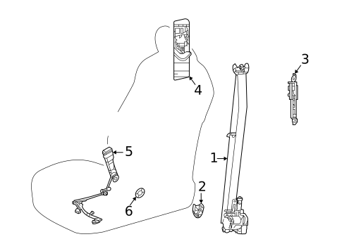 Front Seat Belts for 2024 Toyota Sienna #0