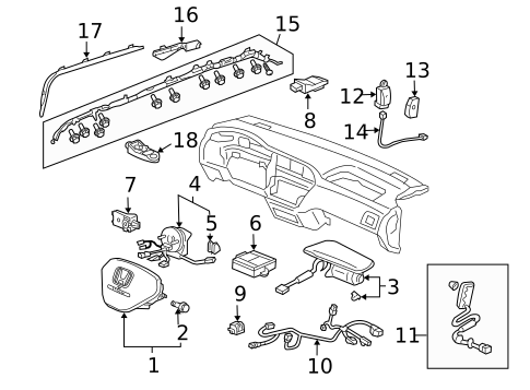 Air Bag Components for 2005 Honda Pilot #0