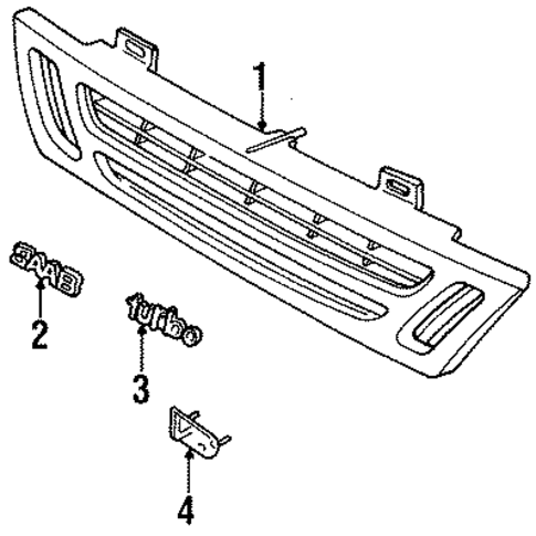 Grille & Components for 1986 Saab 9000 #0