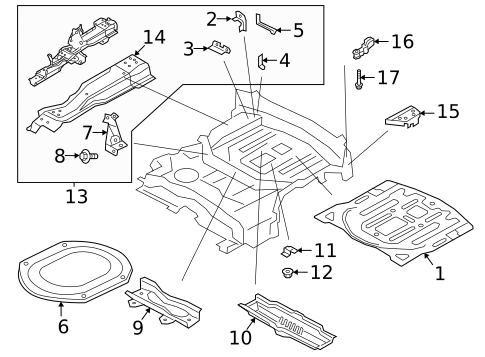 Rear Floor & Rails for 2022 Land Rover Range Rover Evoque #0