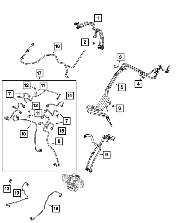 68367544AD - Fuel and Accelerator Pedal: Fuel Supply And Return Tube for Mopar Image