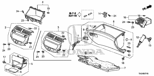 Instrument Panel Garnish (Passenger Side) (1) for 2012 Honda Accord #0