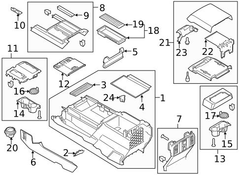 Front Console for 2015 Ford F-150 #0