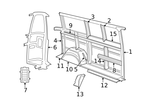 Inner Structure & Rails for 1996 Dodge B3500 #1
