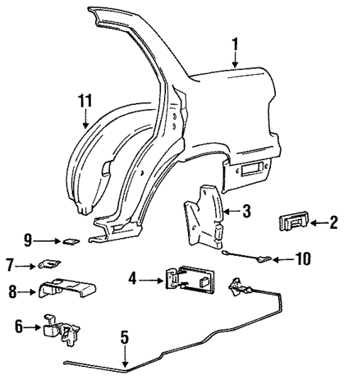 Quarter Panel for 1993 Hyundai Elantra #0