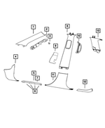5VK88HL1AD - Interior Trim: A Pillar Molding, Right for Mopar Image