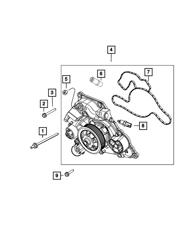 6102184AA - Cooling: Hex Head Bolt And Coned Washer for Mopar Image