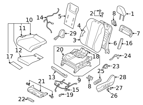 Driver Seat Components for 2021 Subaru Outback #0