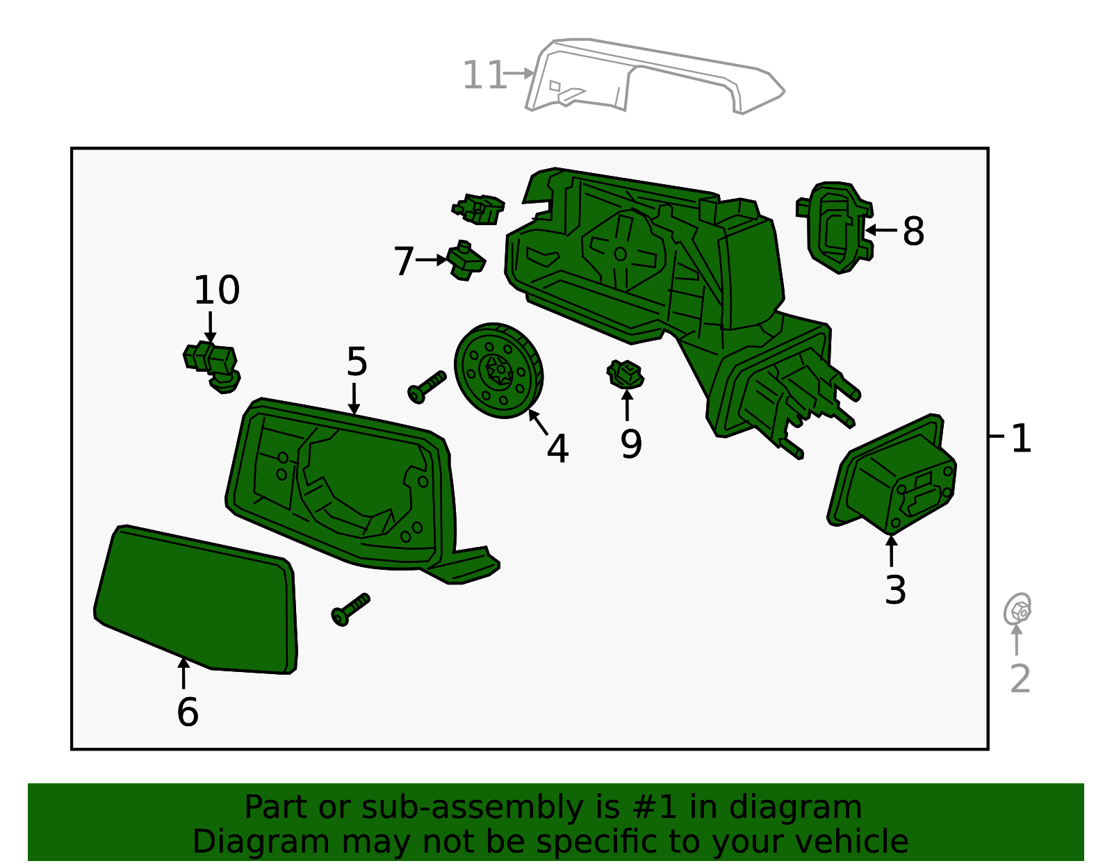 2007-2014 GM Primed Passenger Side Mirror 25779849 | GM Parts Center