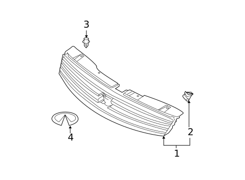 Grille & Components for 2005 INFINITI G35 #1