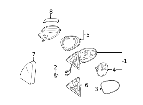 Outside Mirrors for 2006 Mercedes-Benz CLS55 AMG #1