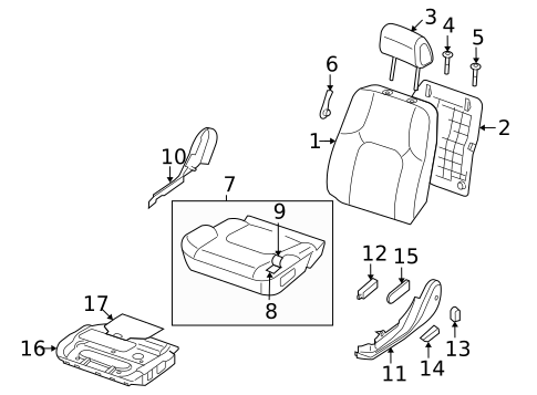 Front Seat Components for 2012 Nissan Pathfinder #0