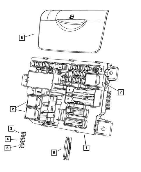 Power Distribution Center, Fuse Block, Junction Block, Relays and Fuses for 2009 Dodge Durango #2
