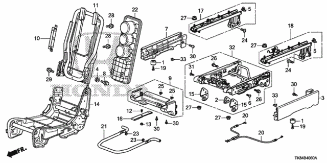 Middle Seat Components (Center) for 2016 Honda Odyssey #0