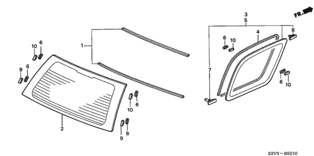Rear Windshield - Quarter Windows for 2006 Acura MDX #0