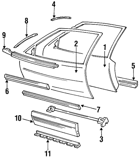 Exterior Trim - Door for 1991 Pontiac Grand Prix #0