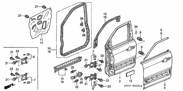 Front Door Panels for 2007 Honda Pilot #0