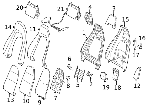 Front Seat Components for 2022 Porsche 718 Cayman #1