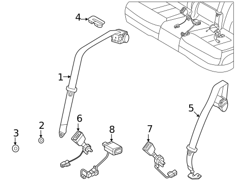 Rear Seat Belts for 2023 Land Rover Range Rover Sport #0