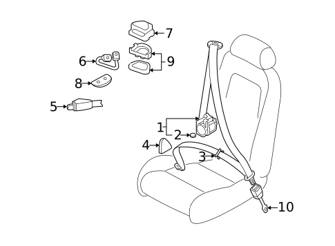 Front Seat Belts for 2003 Audi TT Quattro #0