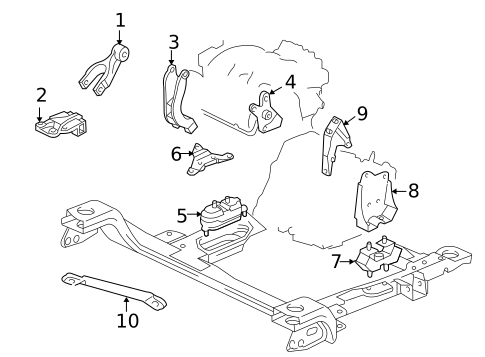Engine & Trans Mounting for 2005 Pontiac Montana #0