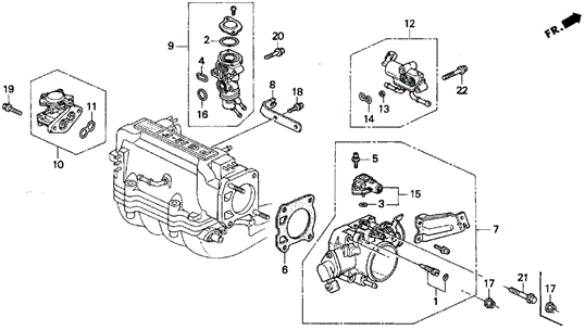 Throttle Body (1) for 1995 Honda Prelude #0