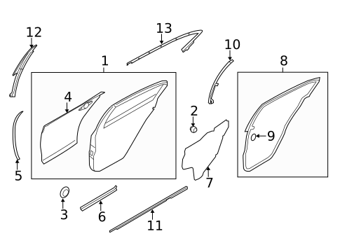Exterior Trim - Rear Door for 2022 INFINITI Q50 #0