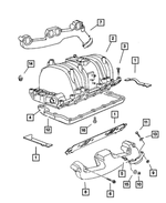 4897383AD - Engine 5.9L Eight Cylinder: Intake Manifold Gasket Package for Dodge: Dakota, Durango, Ram 1500, Ram 2500, Ram 3500 Image