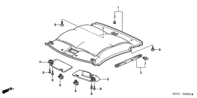 Roof Lining for 2002 Honda Insight #0