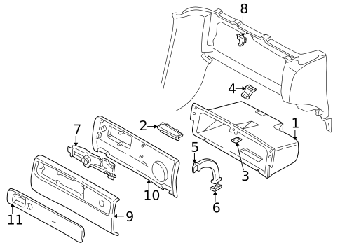 Glove Box for 1999 Volvo V70 #0