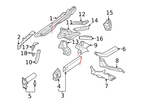 Structural Components & Rails for 2004 Audi A8 Quattro #0