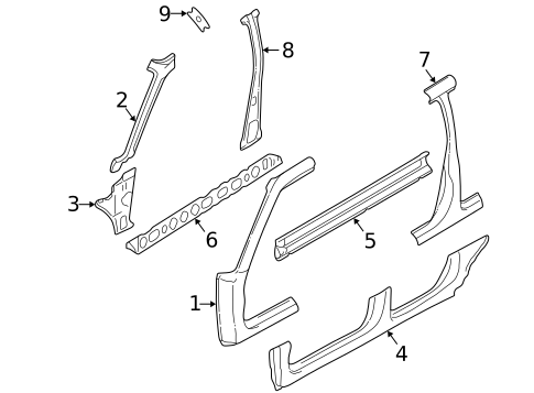 Hinge Pillar for 2001 Subaru Forester #0