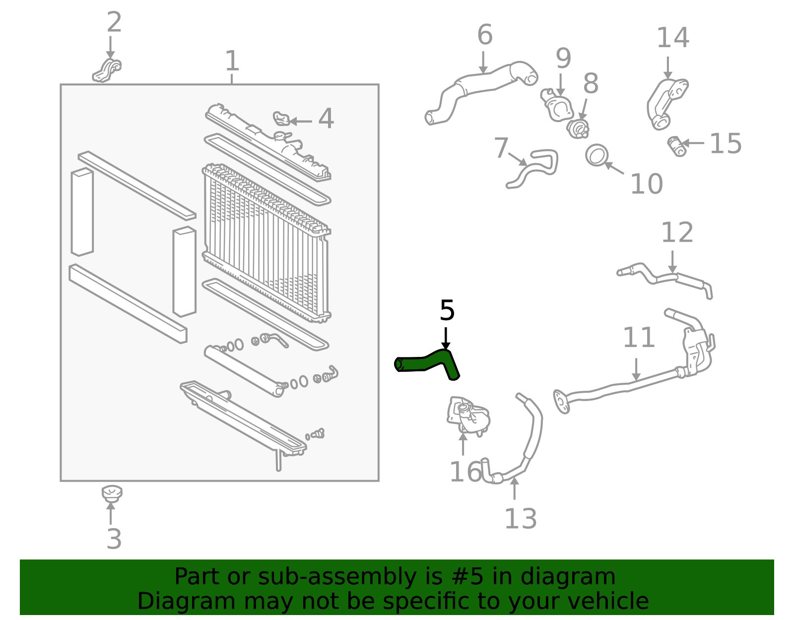 16571-46200 - Upper Hose Longo Lexus Parts