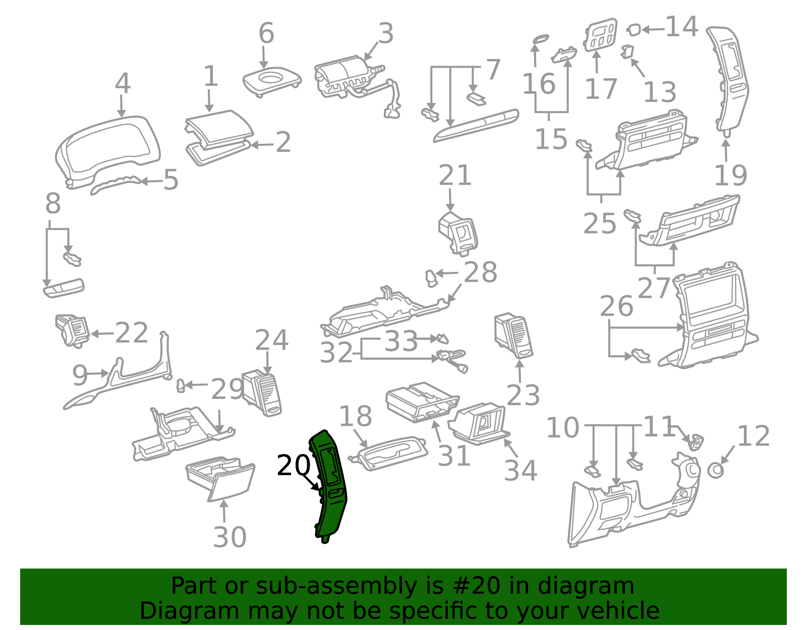 55475-60050 - Instrument Panel Trim Panel 2003-2007 Lexus GX470