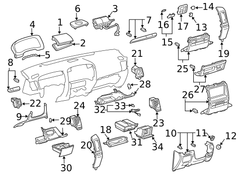 Instrument Panel Components for 2006 Lexus GX470 #0