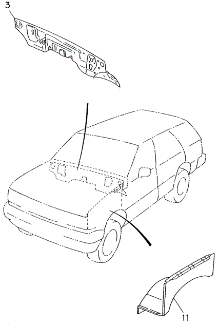 Dash Panel - Fender Skirt for 1997 Honda Passport #0