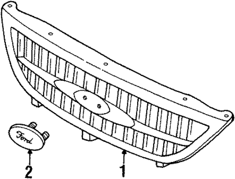 Grille & Components for 2003 Ford Windstar #0