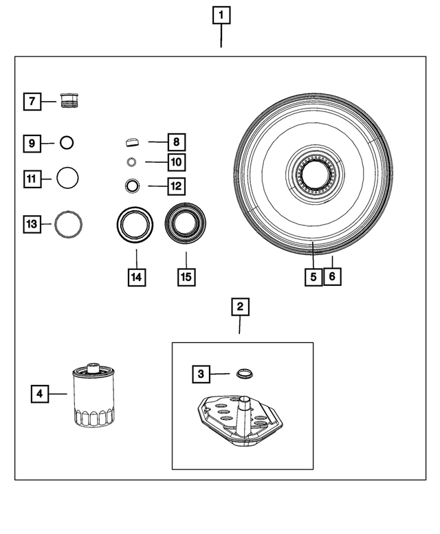 68334524AB - 545RFE; 5-Speed; Automatic Transmission: Transmission Seal Package for Mopar Image