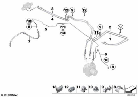 Brake Pipe, Front for 2013 Mini Cooper S ALL4 #0