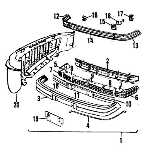 Bumper & Components - Front for 1985 Saab 900 #0