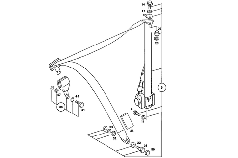 Front Seat Safety Belt for 1986 Mercedes-Benz 560SL #0