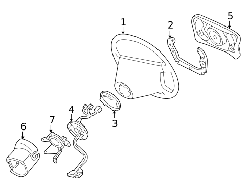 Steering Wheel & Trim for 2000 Mercedes-Benz C230 #0