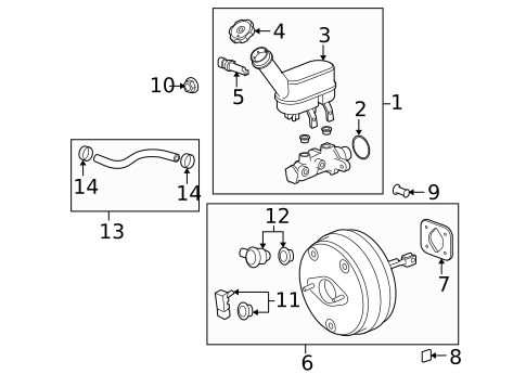 Master Cylinder - Components On Dash Panel for 2009 Saturn Outlook #0