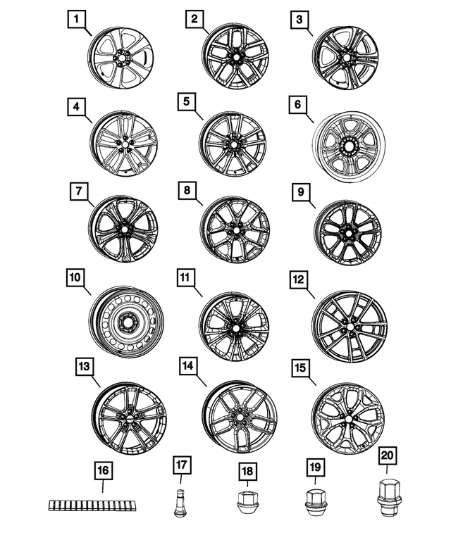 5LD37RNLAA - Wheels: Aluminum Wheel, Front Or Rear for Mopar Image