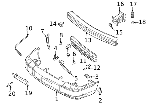 Bumper & Components - Front for 2011 Mercury Grand Marquis #0
