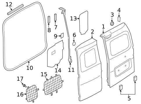 Door & Components for 2019 Nissan NV200 #0
