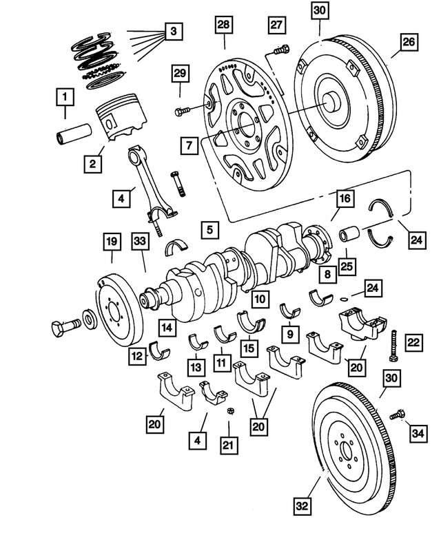 4397778 - Engine 5.2L Eight Cylinder: Crankshaft Bearing Package for Mopar Image