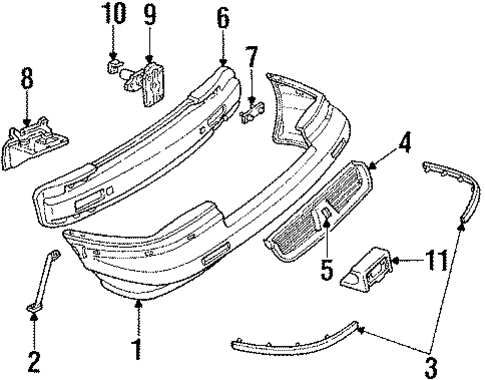 Bumper & Components - Front for 1990 Oldsmobile Silhouette #0